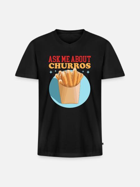 Churro Churros Gift - Men's Premium Organic T-shirt with V-neck - black