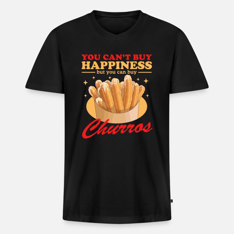 Churro Bäcker Churros Geschenke - Männer Premium Bio T-Shirt mit V-Ausschnitt - Schwarz