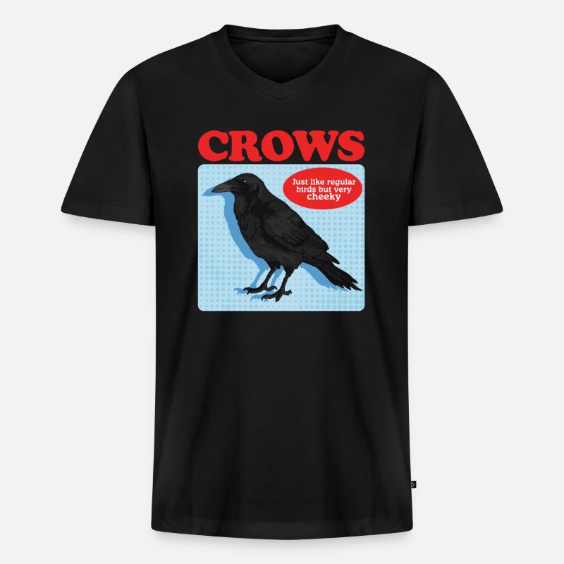 Krähen schwarze Raben Geschenk - Männer Premium Bio T-Shirt mit V-Ausschnitt - Schwarz