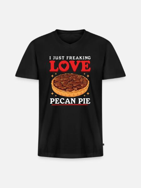 Pecan Pie Pekannusskuchen Geschenke - Männer Premium Bio T-Shirt mit V-Ausschnitt - Schwarz
