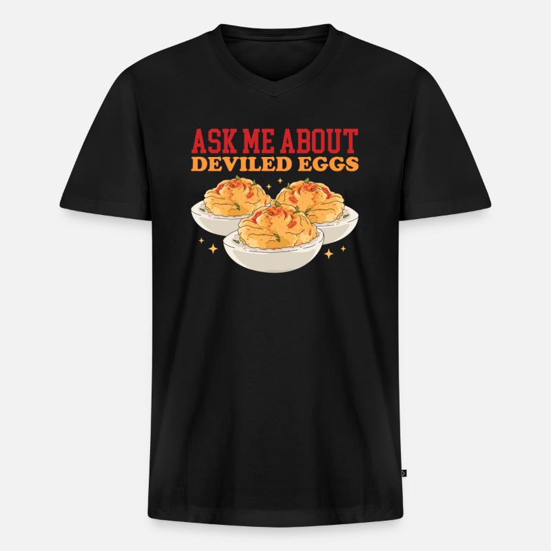 Stuffed Eggs Deviled Eggs Gift - Men's Premium Organic T-shirt with V-neck - black