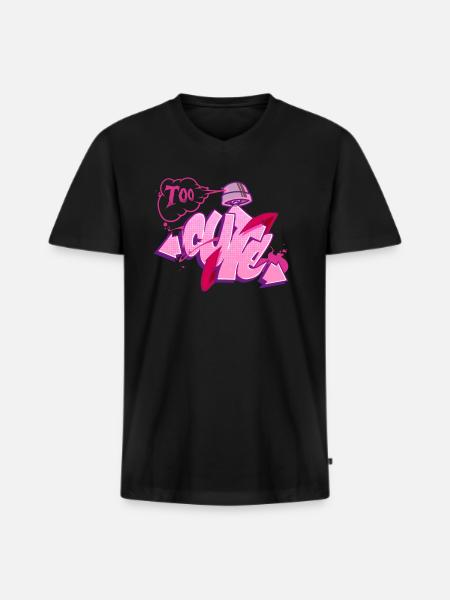 Graffiti 'Too cute | Too cute - Men's Premium Organic T-shirt with V-neck - black