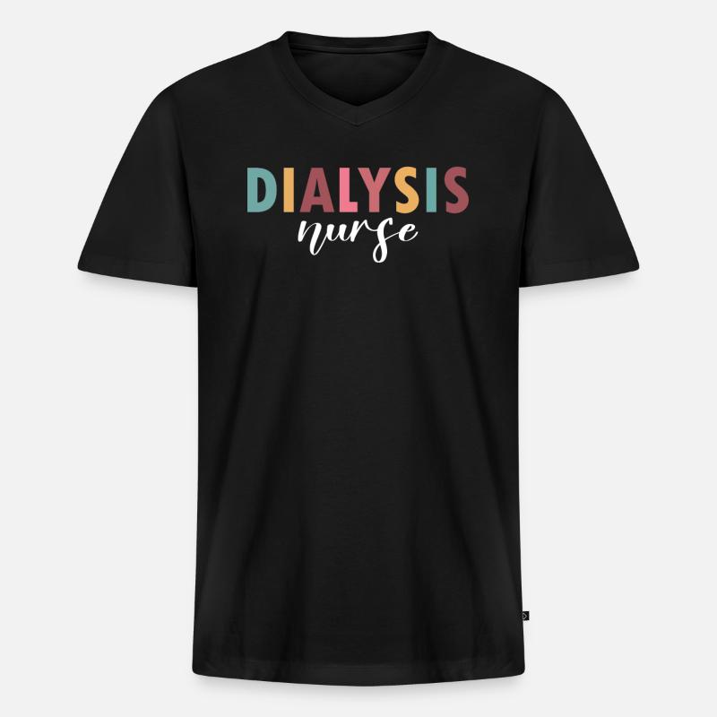Das Leben einer Dialyseschwester - Männer Premium Bio T-Shirt mit V-Ausschnitt - Schwarz