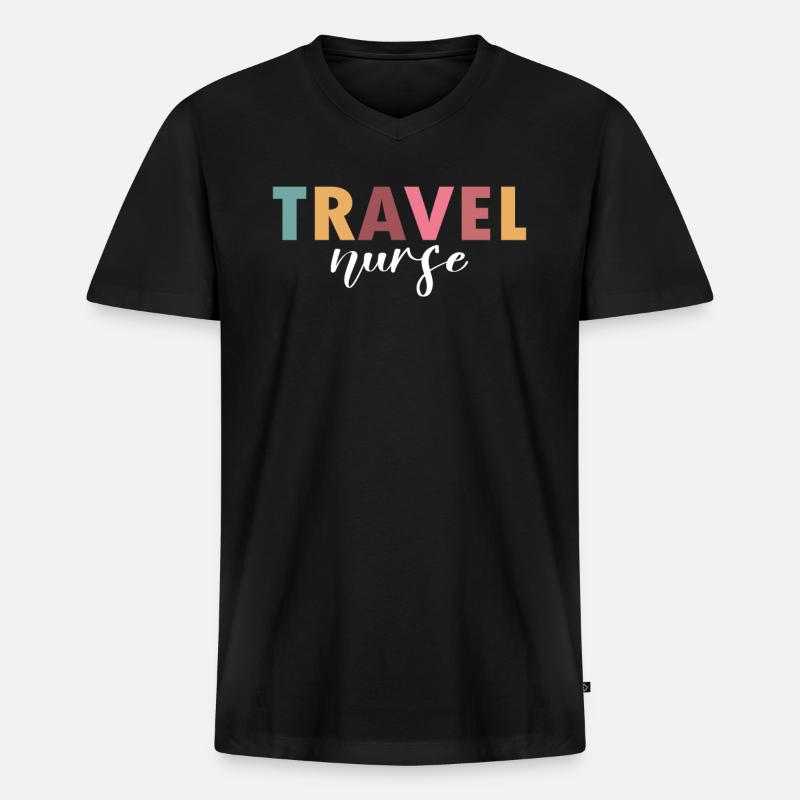 Reisekrankenschwester Leben - Männer Premium Bio T-Shirt mit V-Ausschnitt - Schwarz