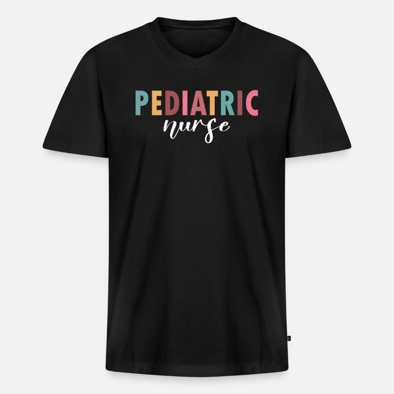 Das Leben einer Kinderkrankenschwester - Männer Premium Bio T-Shirt mit V-Ausschnitt - Schwarz
