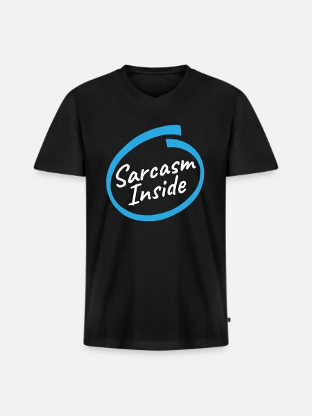 Nerdy Sarcasm Inside Humour - T-shirt encolure en V Premium bio Homme - noir