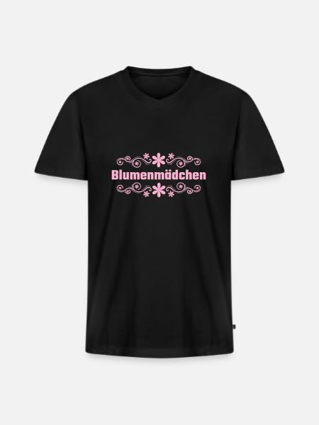 Blumenmädchen Streukörbchen Hochzeit - Männer Premium Bio T-Shirt mit V-Ausschnitt - Schwarz