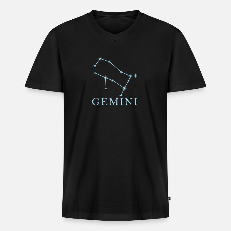 Sternkonstellation Sternzeichen Zwillinge - Männer Premium Bio T-Shirt mit V-Ausschnitt - Schwarz