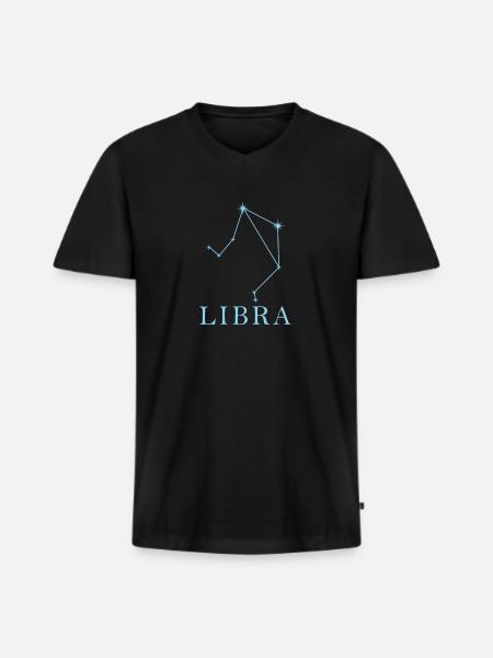 Sternkonstellation Sternzeichen Libra - Männer Premium Bio T-Shirt mit V-Ausschnitt - Schwarz