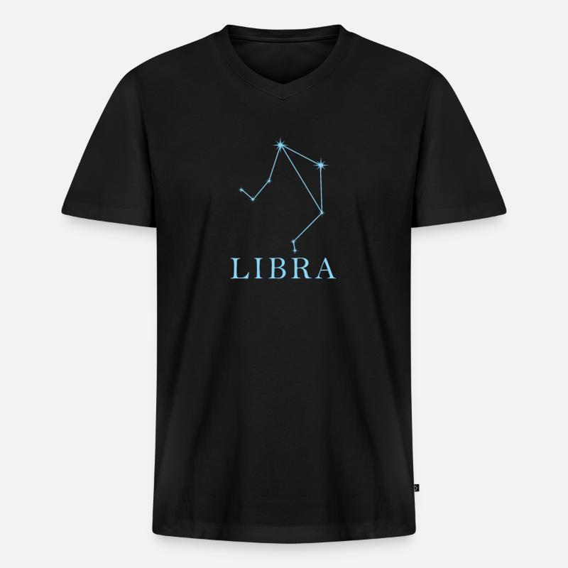 Sternkonstellation Sternzeichen Libra - Männer Premium Bio T-Shirt mit V-Ausschnitt - Schwarz