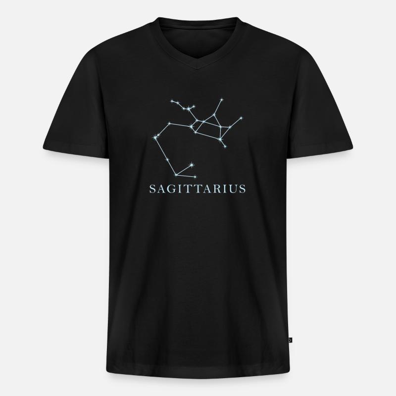 Sternkonstellation Sternzeichen Schütze - Männer Premium Bio T-Shirt mit V-Ausschnitt - Schwarz
