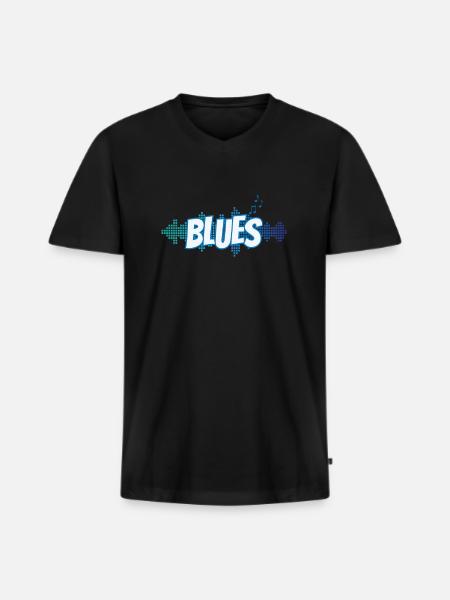 Blues Music Genre Trumpet Jazz - Men's Premium Organic T-shirt with V-neck - black