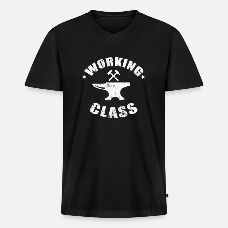 Working Class Metallbauer Beruf - Männer Premium Bio T-Shirt mit V-Ausschnitt - Schwarz