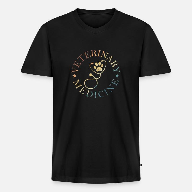 Veterinary Medicine Beruf - Männer Premium Bio T-Shirt mit V-Ausschnitt - Schwarz
