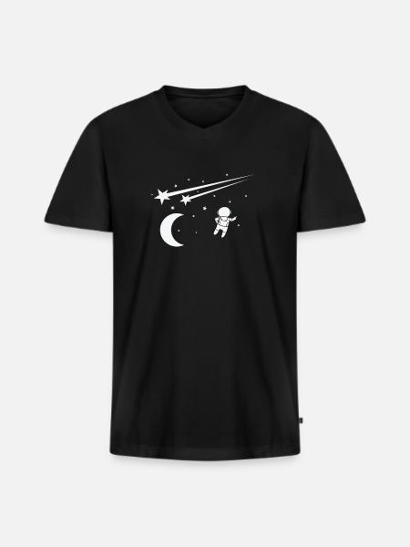 Shooting Stars in Space Astronomy - Men's Premium Organic T-shirt with V-neck - black