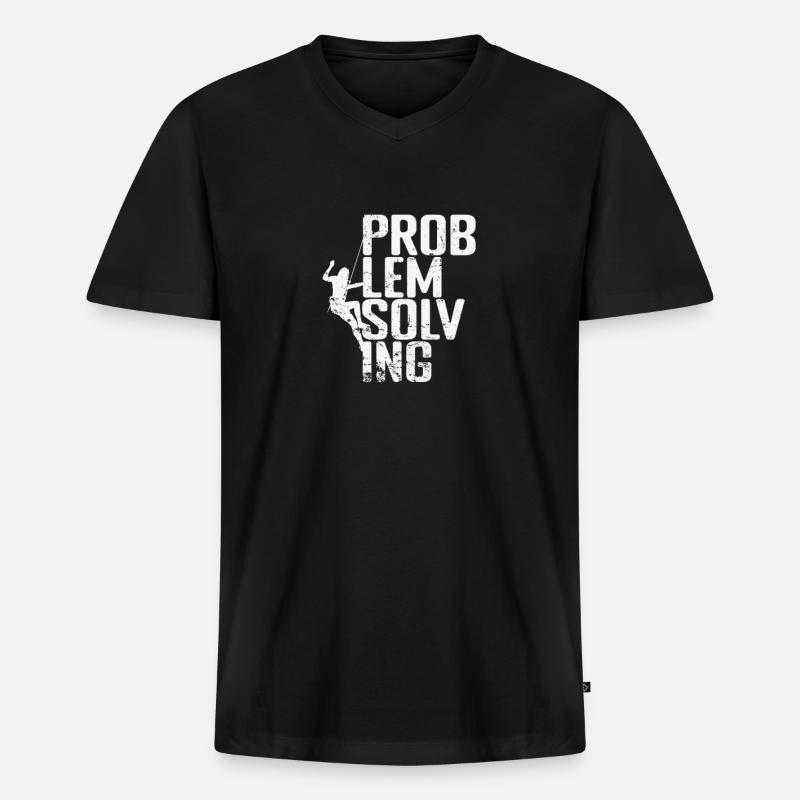 Problem Solving Bouldering - Men's Premium Organic T-shirt with V-neck - black