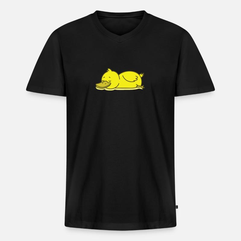 schlafende Ente - Männer Premium Bio T-Shirt mit V-Ausschnitt - Schwarz