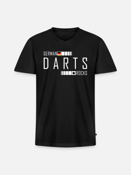 German Darts Rocks - Männer Premium Bio T-Shirt mit V-Ausschnitt - Schwarz