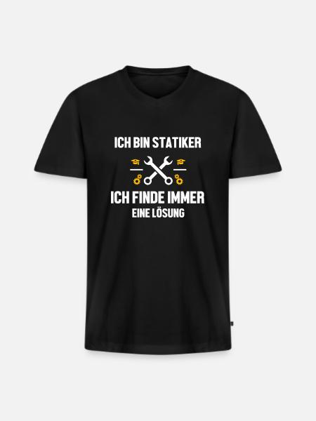 Statiker lustiger Spruch - Männer Premium Bio T-Shirt mit V-Ausschnitt - Schwarz