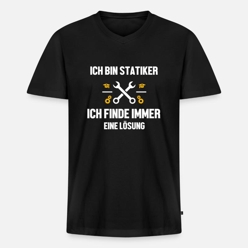 Statiker lustiger Spruch - Männer Premium Bio T-Shirt mit V-Ausschnitt - Schwarz