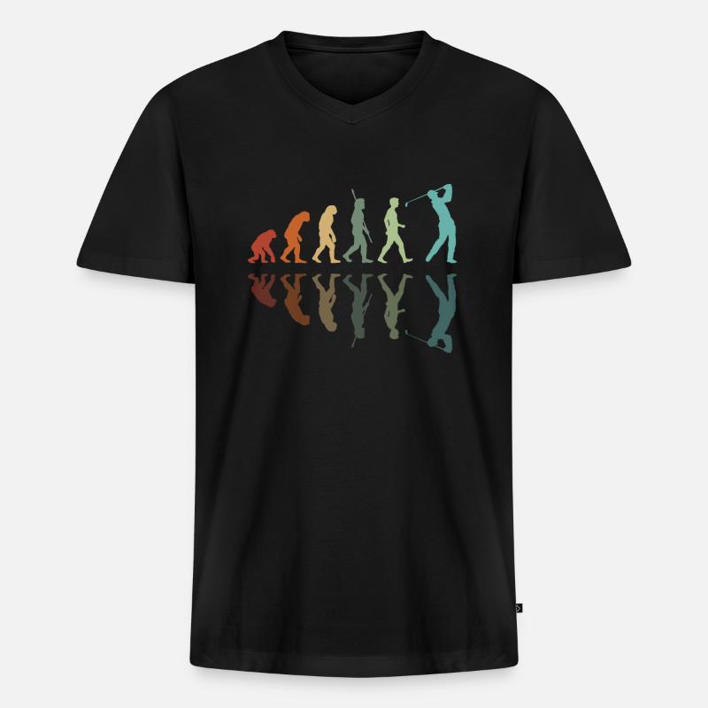 Golf Evolution - Golfer Evolution - Men's Premium Organic T-shirt with V-neck - black