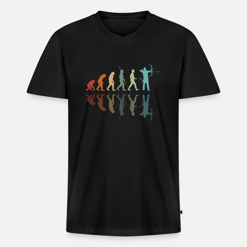 Entwicklung des Bogenschießens - Männer Premium Bio T-Shirt mit V-Ausschnitt - Schwarz