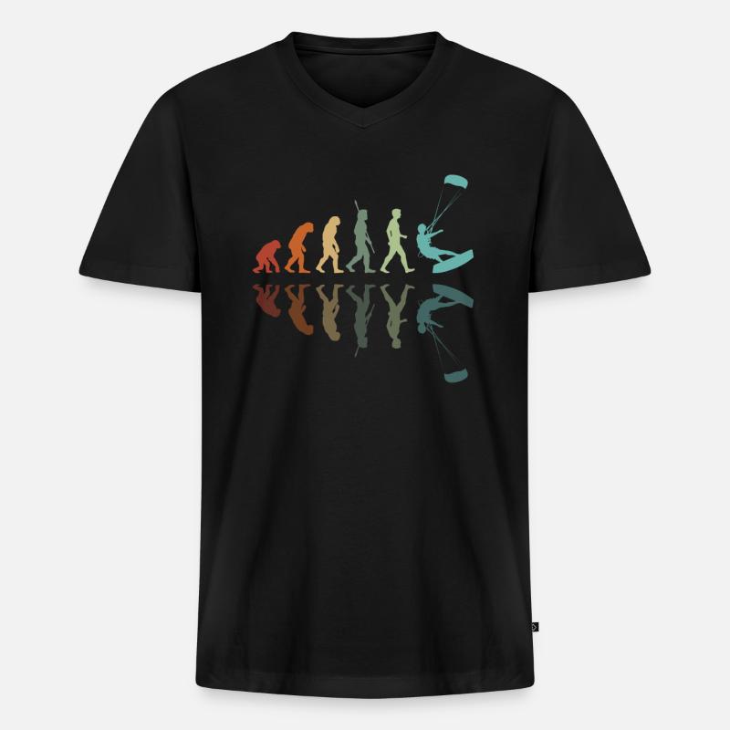 Kiteboarding Entwicklung - Männer Premium Bio T-Shirt mit V-Ausschnitt - Schwarz