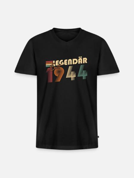 Legendary since 1944 - Men's Premium Organic T-shirt with V-neck - black