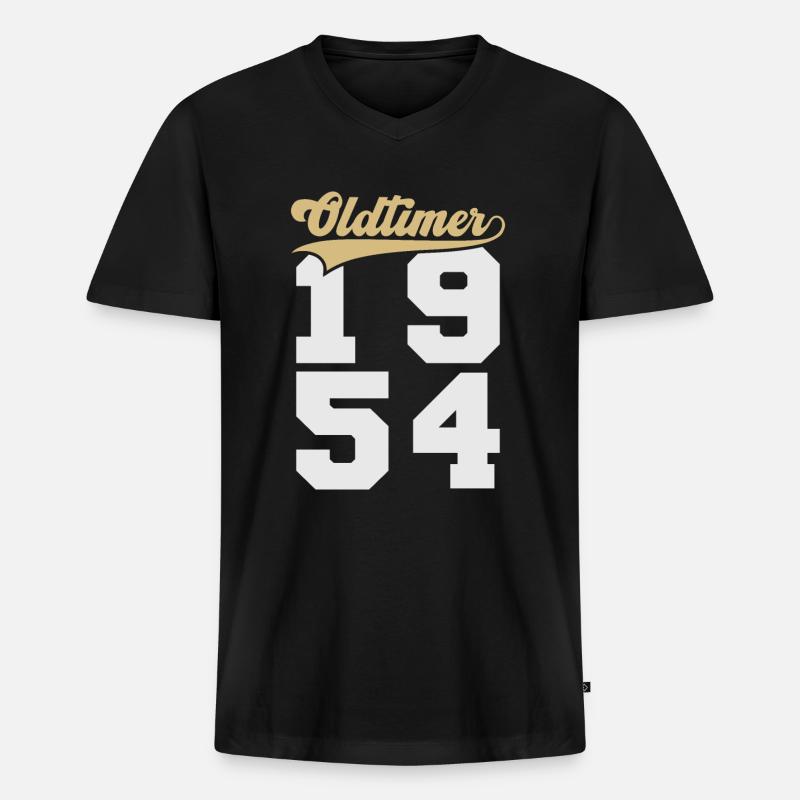 Oldtimer 1954 - Männer Premium Bio T-Shirt mit V-Ausschnitt - Schwarz