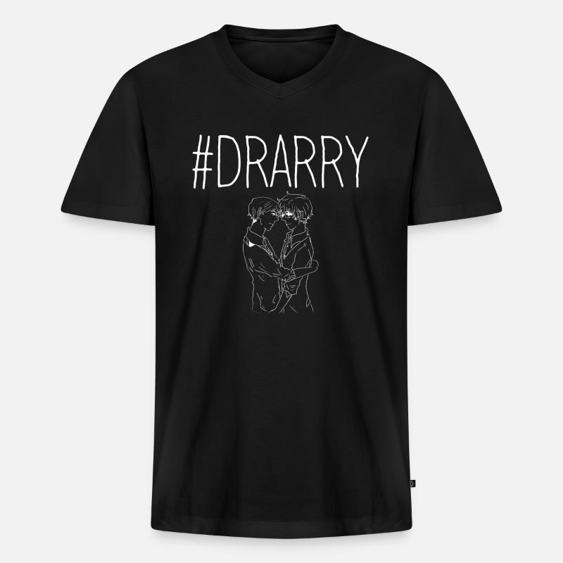 #Drarry - Männer Premium Bio T-Shirt mit V-Ausschnitt - Schwarz