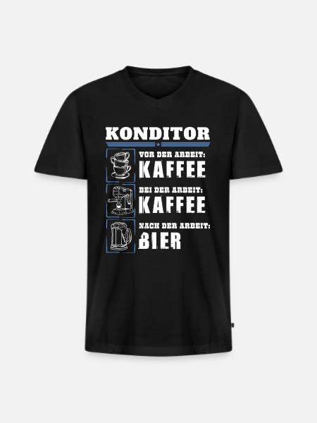 Mon quotidien de pâtissier - T-shirt encolure en V Premium bio Homme - noir