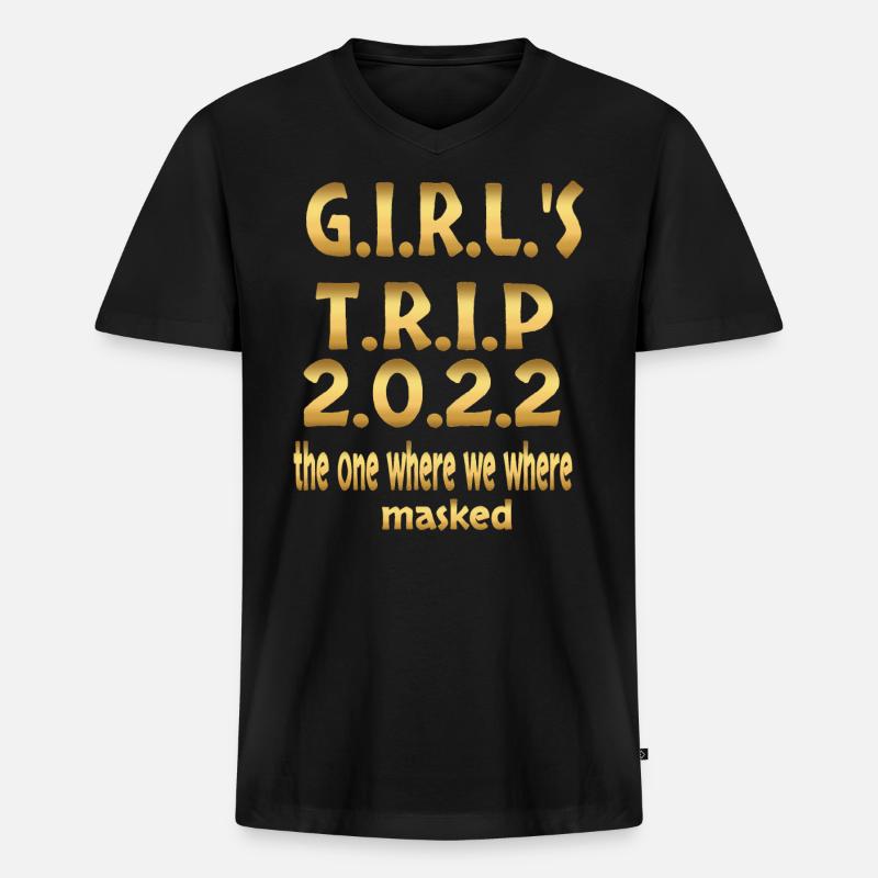 MÄDCHENREISE 2022 - Männer Premium Bio T-Shirt mit V-Ausschnitt - Schwarz