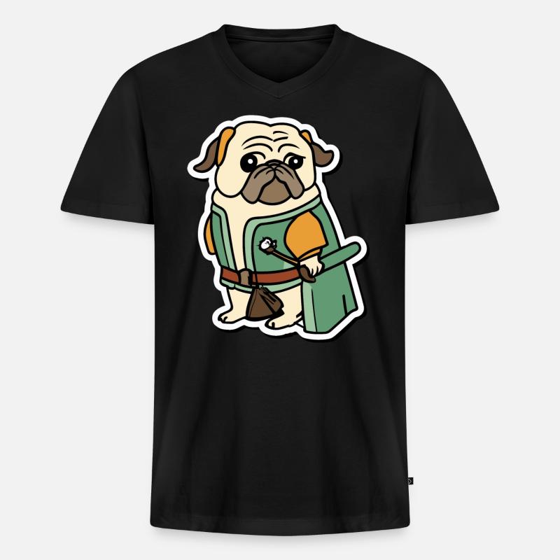Mittelalter - Männer Premium Bio T-Shirt mit V-Ausschnitt - Schwarz