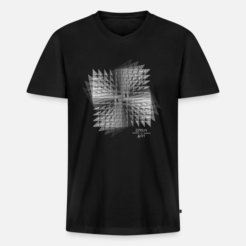 Techno / Illusion / DREW ART - Männer Premium Bio T-Shirt mit V-Ausschnitt - Schwarz