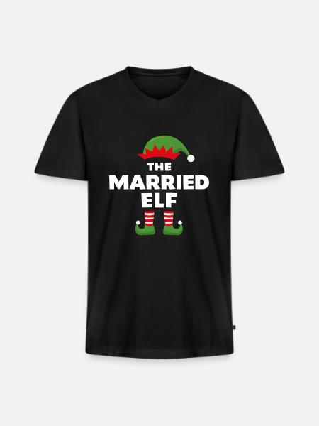 The Married Elf - Men's Premium Organic T-shirt with V-neck - black