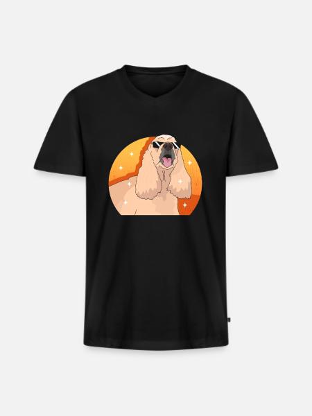 American Cocker Spaniel Dog Gift - Men's Premium Organic T-shirt with V-neck - black