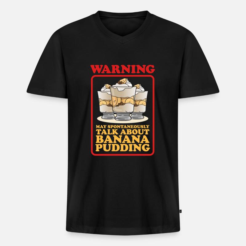 Bananenpudding Bananen Pudding Geschenke - Männer Premium Bio T-Shirt mit V-Ausschnitt - Schwarz
