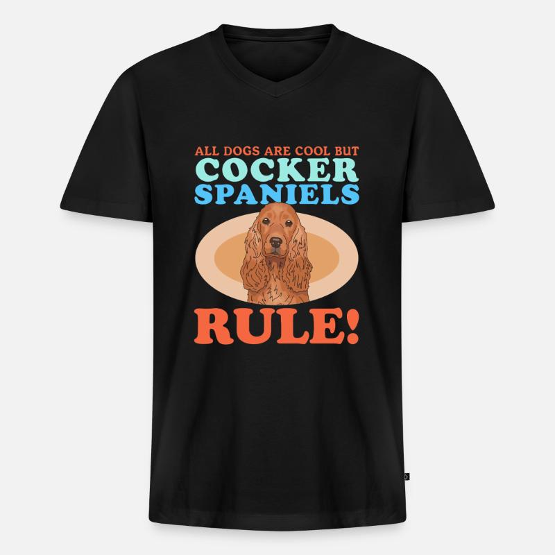 Cocker Spaniel Cockerspaniel Geschenk - Männer Premium Bio T-Shirt mit V-Ausschnitt - Schwarz