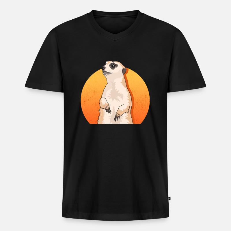 Erdmännchen süßes Erdmännchen Geschenke - Männer Premium Bio T-Shirt mit V-Ausschnitt - Schwarz