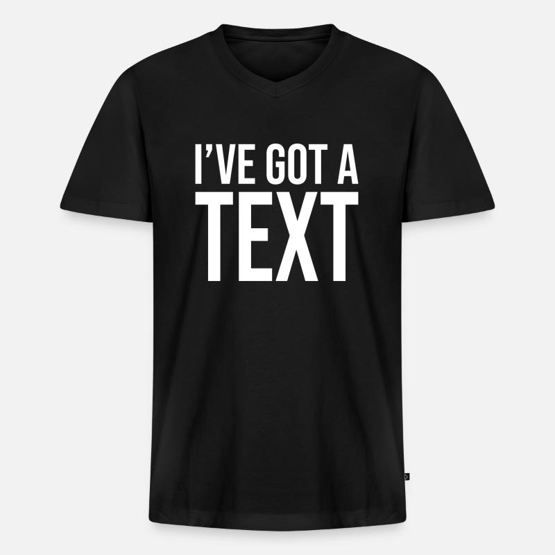 Ich habe einen Text - Männer Premium Bio T-Shirt mit V-Ausschnitt - Schwarz