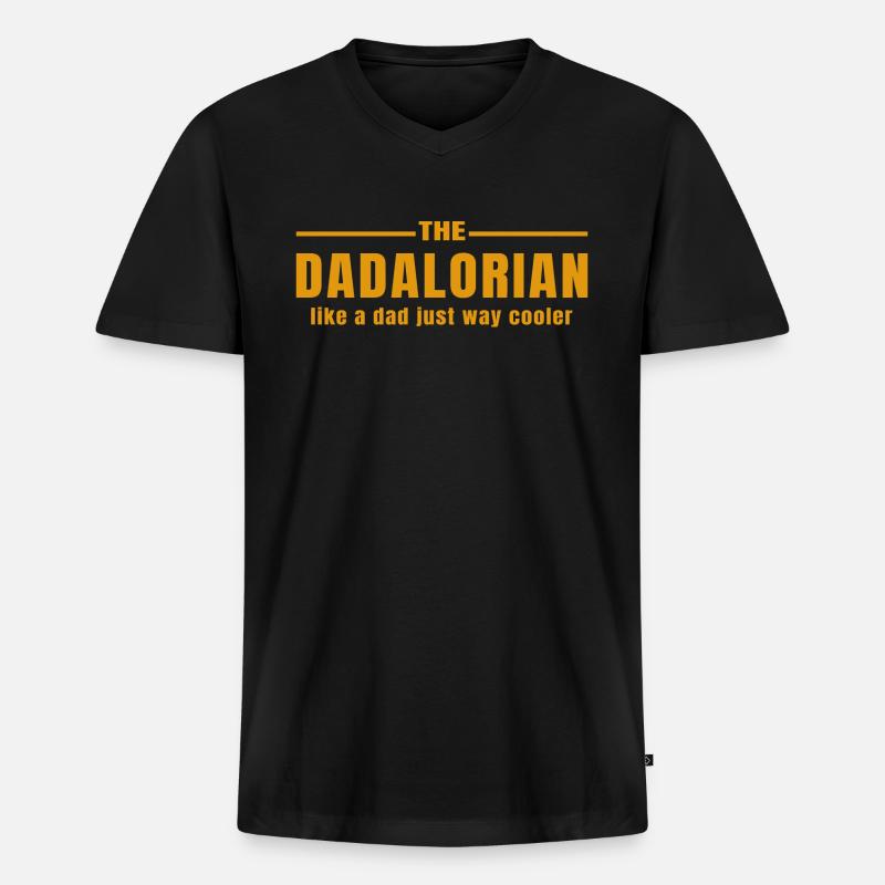 DADALORIAN - Männer Premium Bio T-Shirt mit V-Ausschnitt - Schwarz