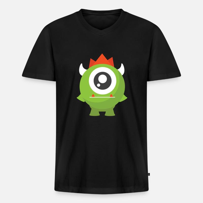 Ork - Männer Premium Bio T-Shirt mit V-Ausschnitt - Schwarz