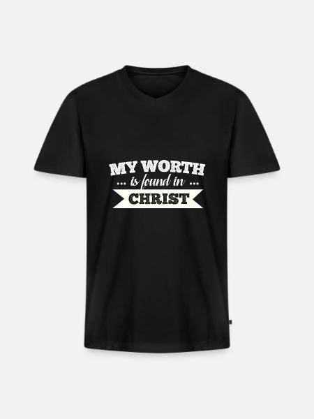 Christ - Männer Premium Bio T-Shirt mit V-Ausschnitt - Schwarz