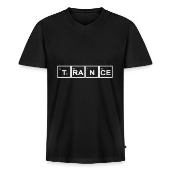 Trance - Männer Premium Bio T-Shirt mit V-Ausschnitt - Schwarz - Vorne - Nico (187cm)