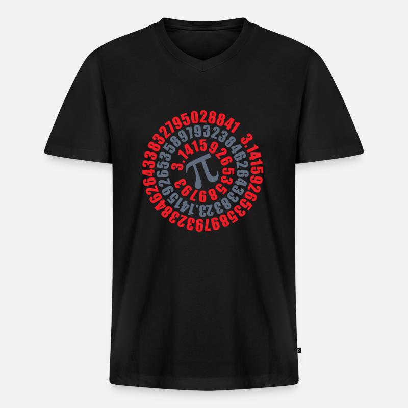 Mathe Pi - Männer Premium Bio T-Shirt mit V-Ausschnitt - Schwarz