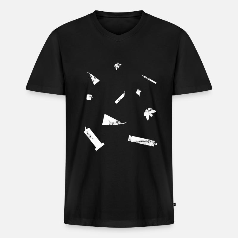 Pyro Collection - Männer Premium Bio T-Shirt mit V-Ausschnitt - Schwarz