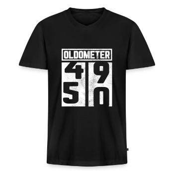 50. Geburtstag 50 50ster Geschenk Oldometer - Männer Premium Bio T-Shirt mit V-Ausschnitt - Schwarz - Vorne - Nico (187cm)