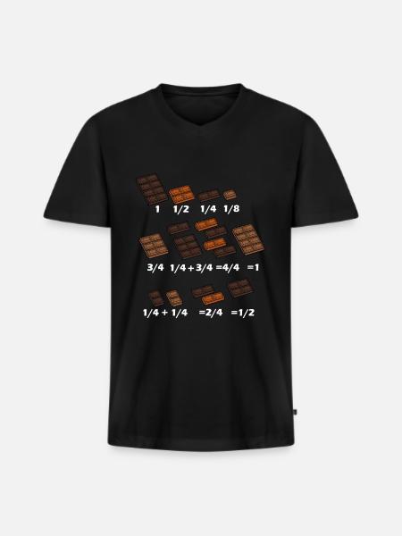 Math Chocolate Math Mathematician Teacher - T-shirt encolure en V Premium bio Homme - noir