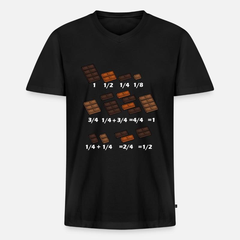Math Chocolate Math Mathematician Teacher - T-shirt encolure en V Premium bio Homme - noir