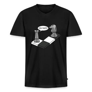 Schachzug Schach Pferd Bauer Schachfigur Geschenk - Männer Premium Bio T-Shirt mit V-Ausschnitt - Schwarz - Vorne - Nico (187cm)